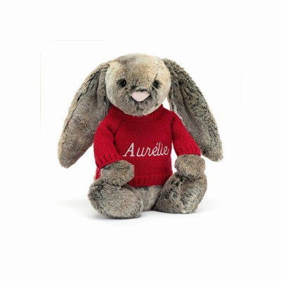 Jellycat Bashful Cottontail Bunny with Red Jumper New Zealand | WAFPH1506